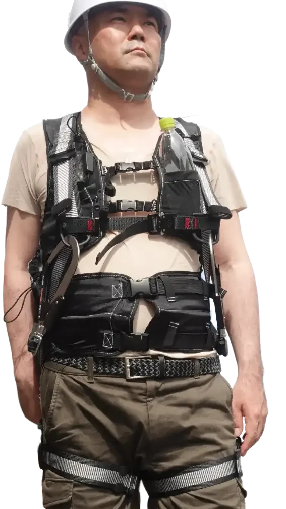 水冷服（面水冷服）フルハーネス着用で水冷服