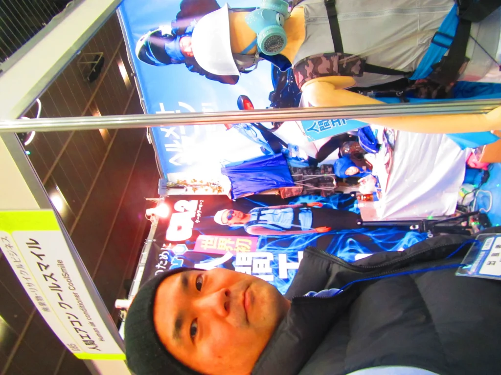 川崎国際環境技術展２０１７で人間エアコン、ヘルメットエアコン川崎初上陸