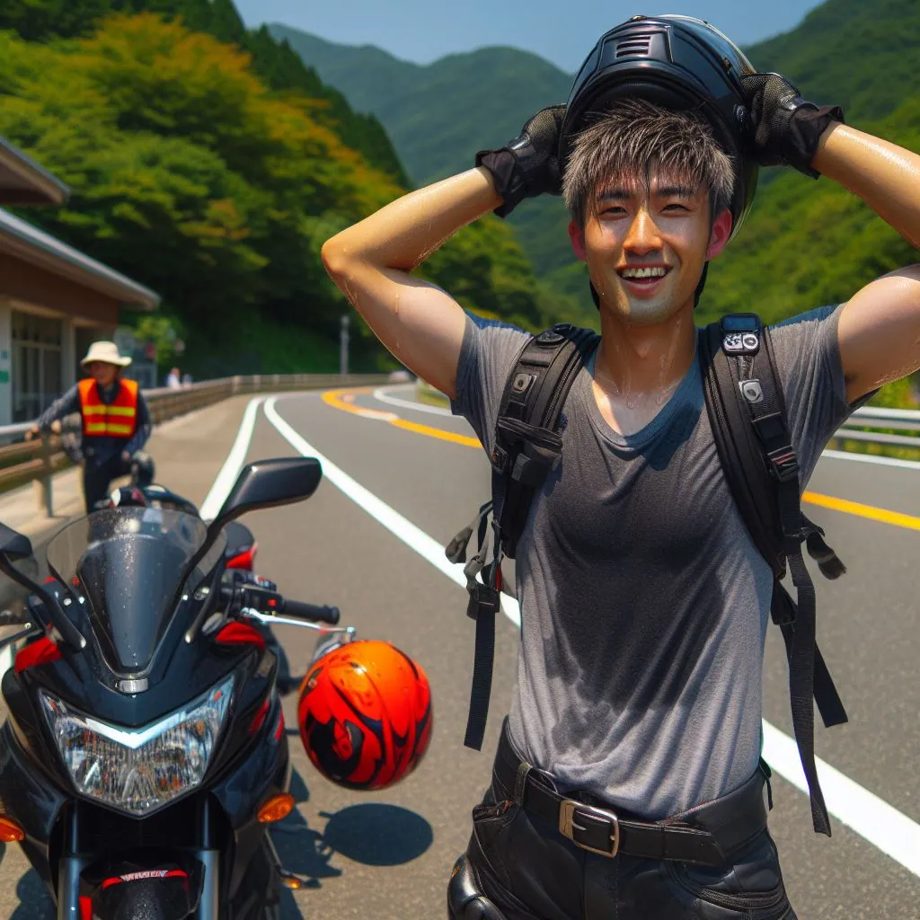 ツーリングライダーの熱中症対策ヘルメットの暑さの悩み