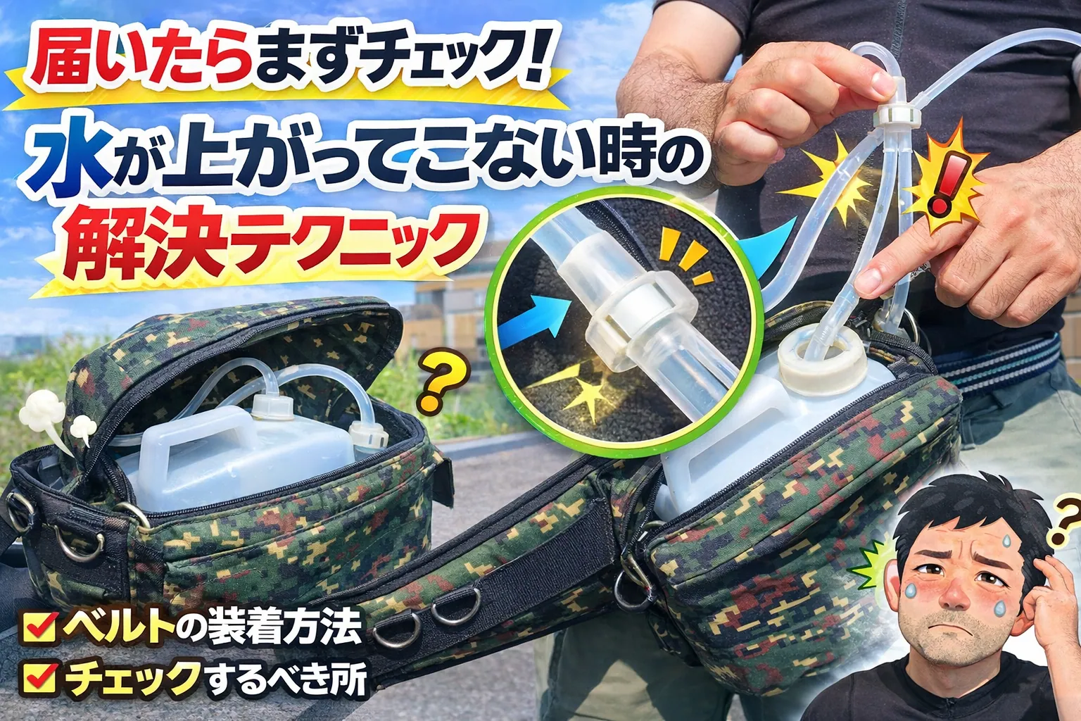 【重要】人間エアコンが届いたらまずチェック！水が上がってこない時の解決テクニック（CS371i / CS319i 対応）
